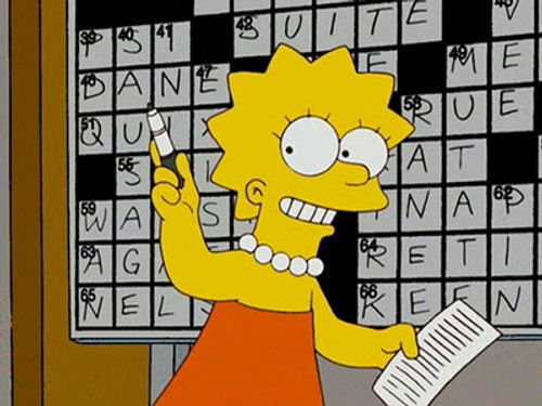 Гомер и Лиза обмениваются кроссвордами